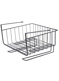 Multi-Functional Kitchen Storage Rack, Metal Basket Organizer with Paper Towel Holder, Space-Saving Hanging Shelf for Bathroom and Wardrobe, Easy to Assemble