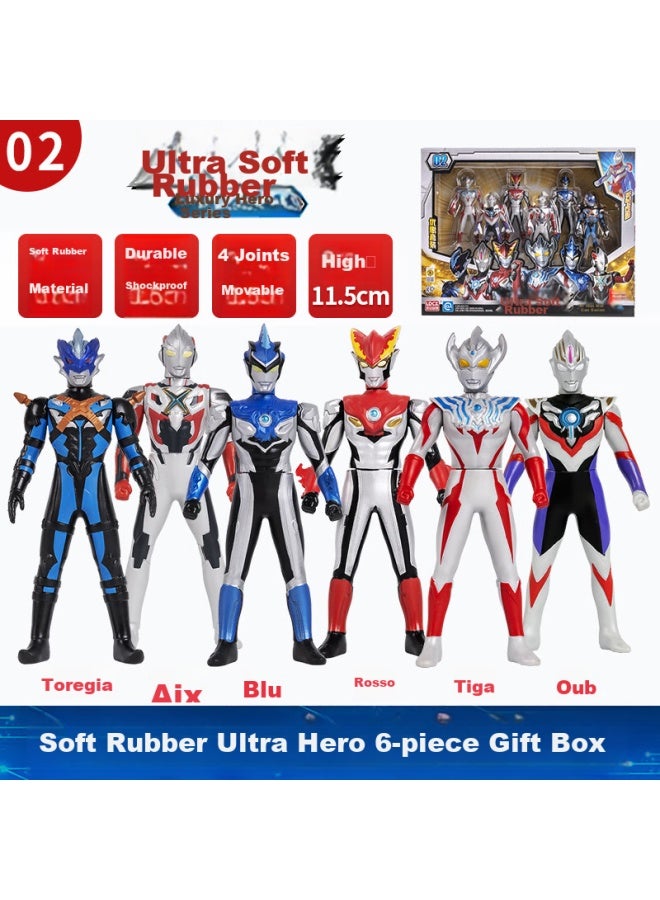 Ldcx Lingdong Chuangxiang Boys' Toy, Children's Birthday Gift, Toray Tachia Tachia Oubotaman Hero Soft Rubber Set Gift Box Two - Image 1