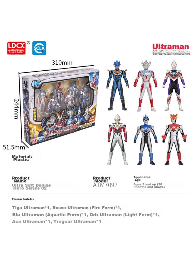Ldcx Lingdong Chuangxiang Boys' Toy, Children's Birthday Gift, Toray Tachia Tachia Oubotaman Hero Soft Rubber Set Gift Box Two - Image 4
