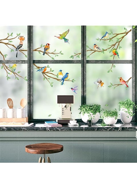 Tree Branch Double Sided Window Clings Hummingbirds Birds Window Decals Anti Collision Glass Window Doors Window Stickers