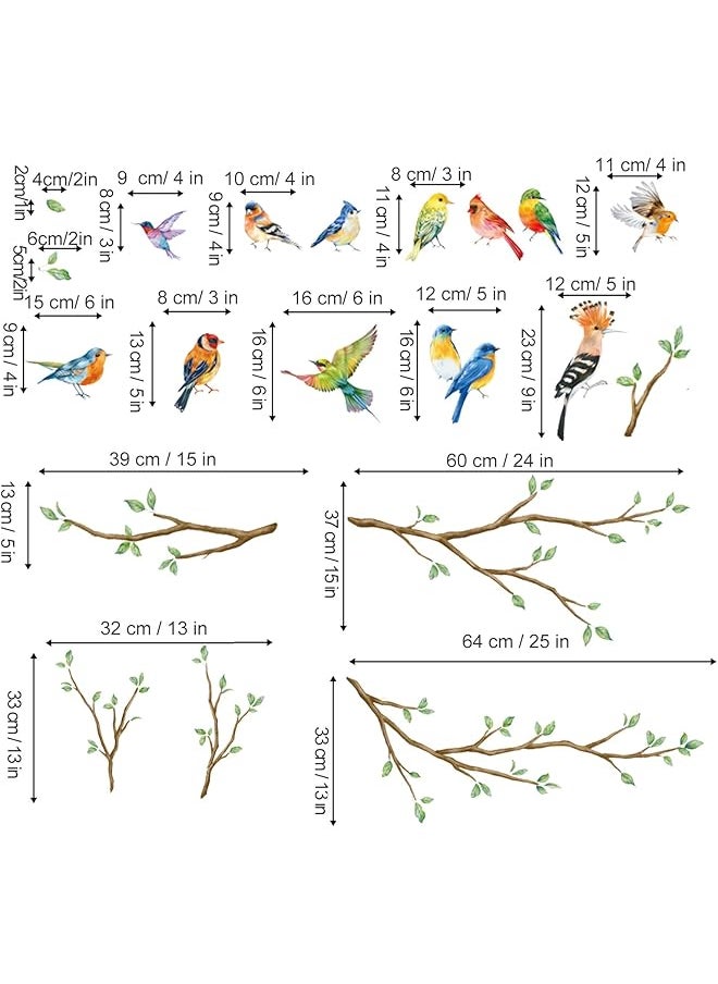 erorex - Tree Branch Double Sided Window Clings Hummingbirds Birds Window Decals Anti Collision Glass Window Doors Window Stickers - Image 1