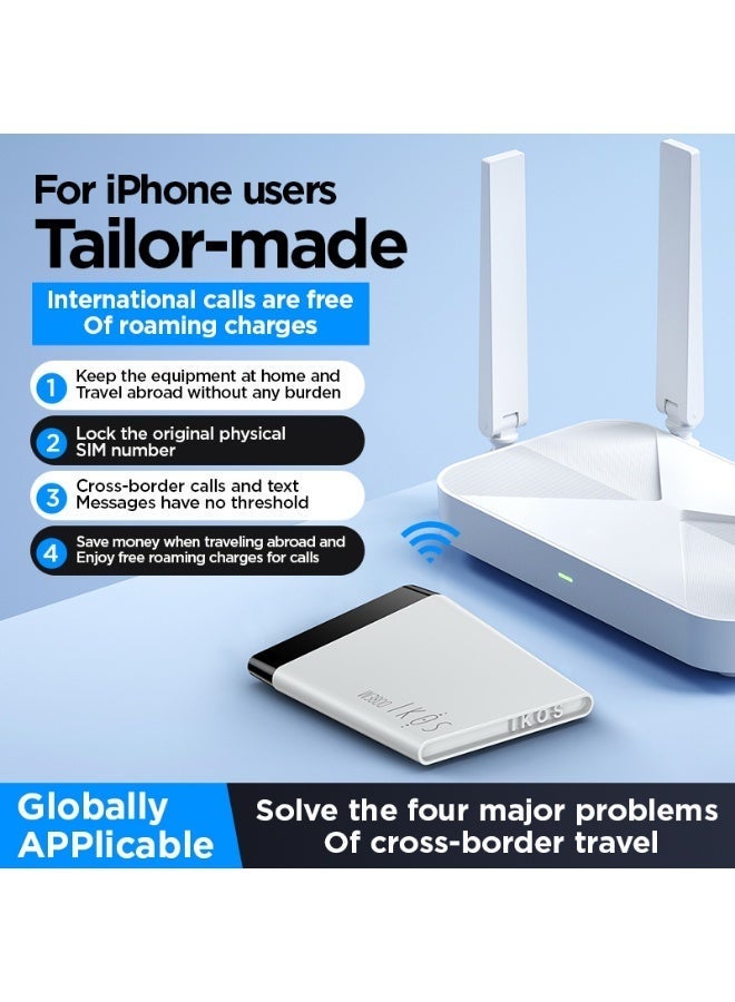 IKOS W3800 4G SIM Adapter for iPhone & Android, Roaming-Free Calls & SMS Worldwide, App-Based Control, Call Recording, Secondary Phone Line – Ideal for Travel & Digital Nomads to Keep Your Home Number Active Abroad - Image 3
