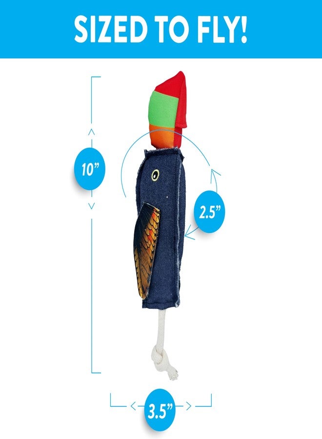 Spunky pup Fly & Fetch Dog Toy - Durable, Floating, Interactive Bungee Launcher for Fetch and Water Play, Canvas Toucan - Image 4
