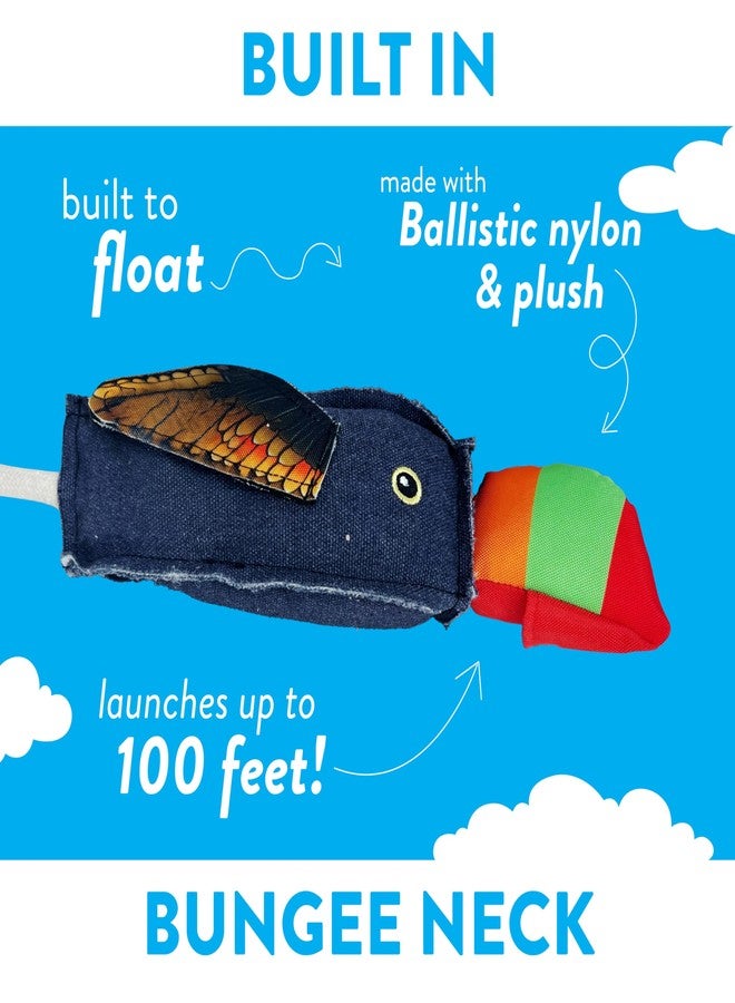 Spunky pup Fly & Fetch Dog Toy - Durable, Floating, Interactive Bungee Launcher for Fetch and Water Play, Canvas Toucan - Image 2