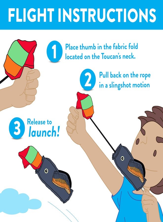 Spunky pup Fly & Fetch Dog Toy - Durable, Floating, Interactive Bungee Launcher for Fetch and Water Play, Canvas Toucan - Image 3