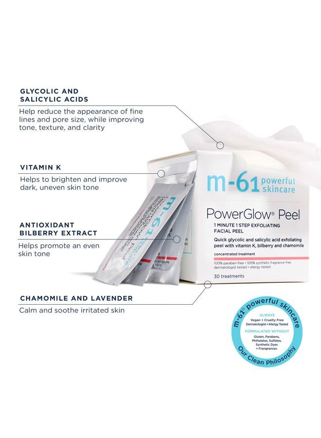 M-61 PowerGlow® Peel- 30 Treatments- 1-minute, 1-step exfoliating glow peel with glycolic, vitamin K & chamomile - Image 2