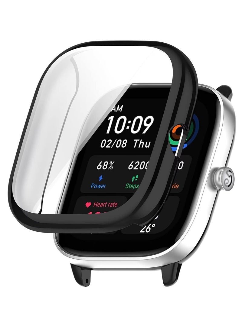 جراب حماية متوافق مع ساعة امازفيت GTS 4 ميني (غير متوافق مع GTS 4)، جراب بولي يوريثين ناعم ومقاوم للحرارة بتصميم رفيع وممتص للصدمات  (لون اسود) - Image 1