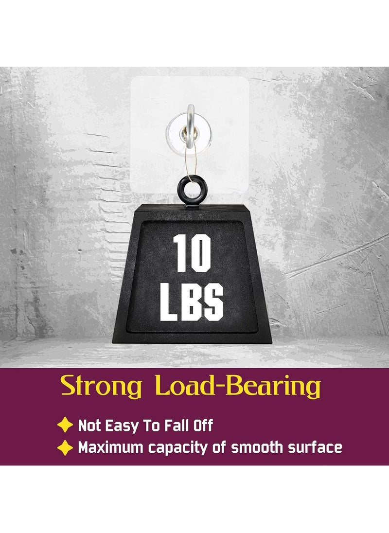 Oasisgalore 10 Pcs Ceiling Hooks, Self-Adhesive Stainless Steel Eye Hooks, Waterproof Seamless Wall Hooks (10lb Max).  - Image 3
