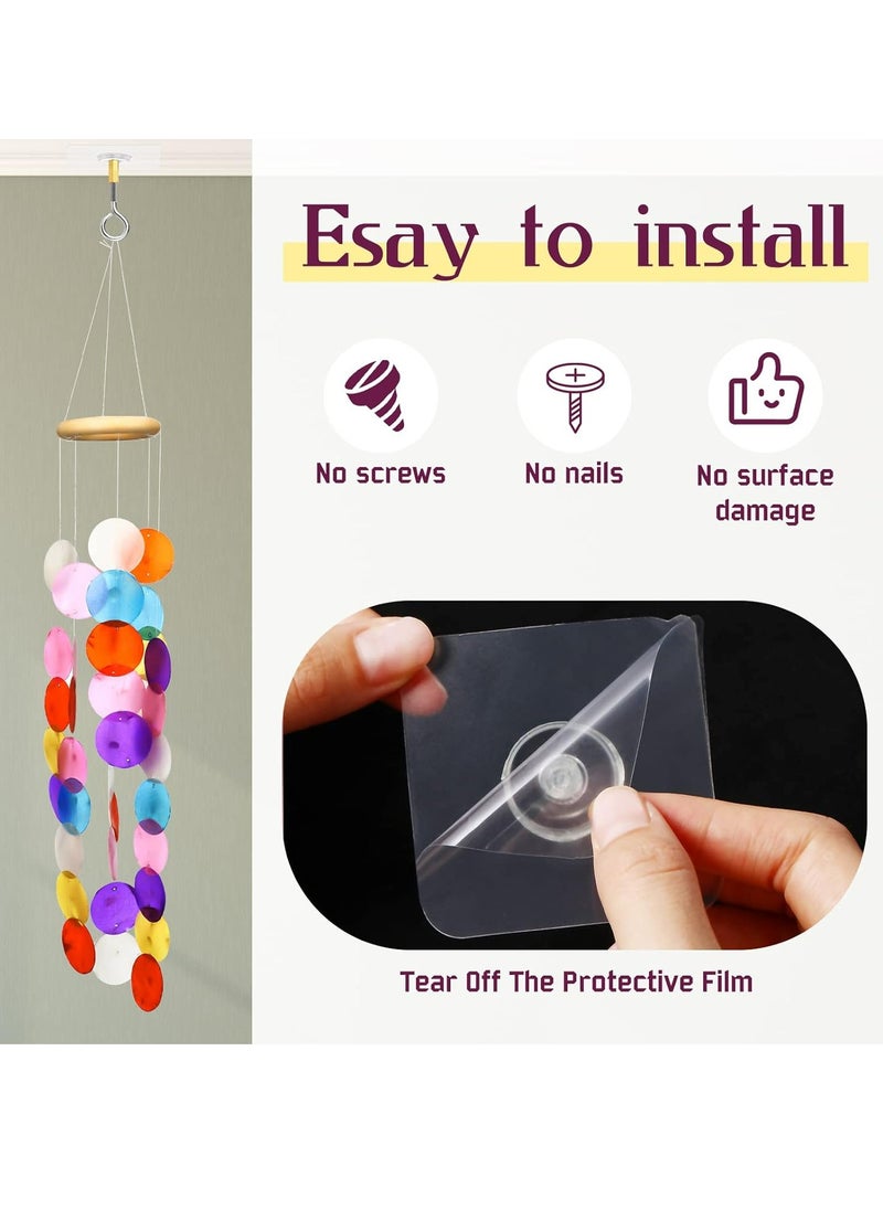 Oasisgalore 10 Pcs Ceiling Hooks, Self-Adhesive Stainless Steel Eye Hooks, Waterproof Seamless Wall Hooks (10lb Max).  - Image 5