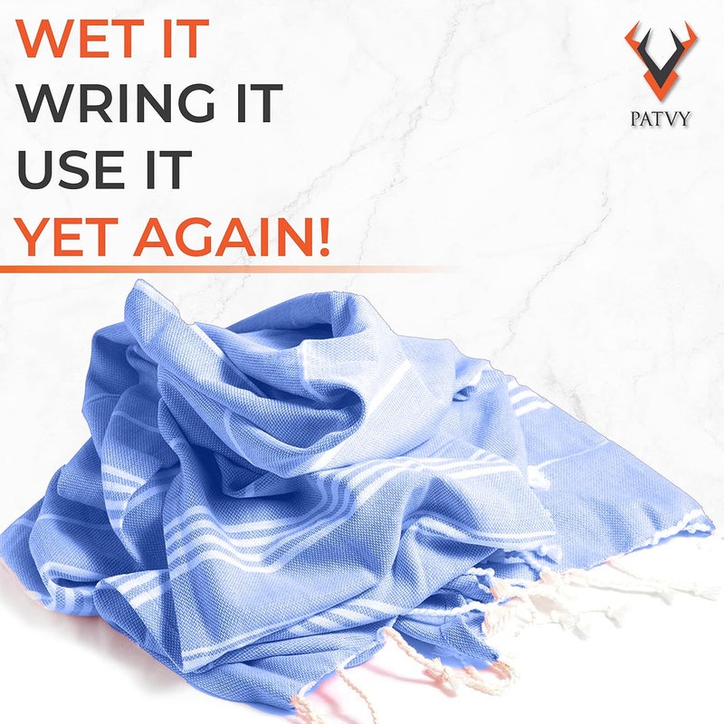 PATVY Bath Towels| Light Weight Turkish Style Bath Towels for Men Large Size Cotton|75 x 150cm Quick Absorption &Faster Drying Bath Towel for Women| 100% Cotton (Pack of 2, Royal Blue & Pink) - Image 3