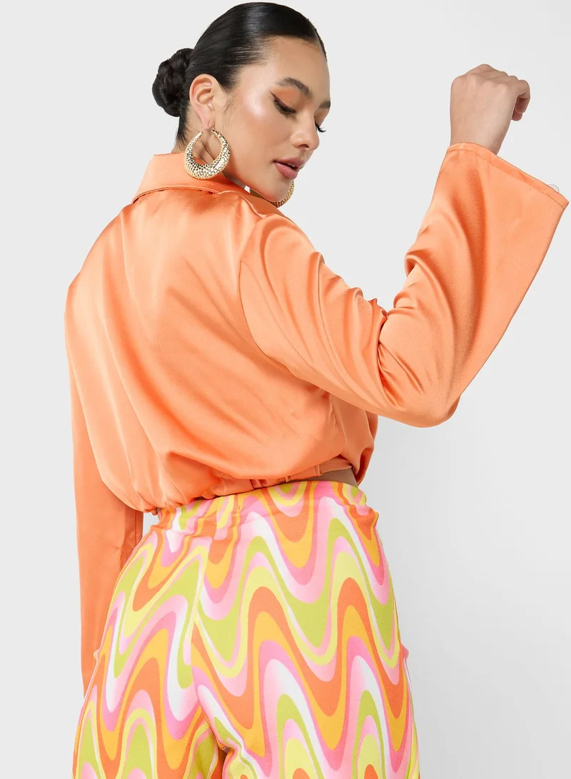 boohoo Notch Neck Shirt