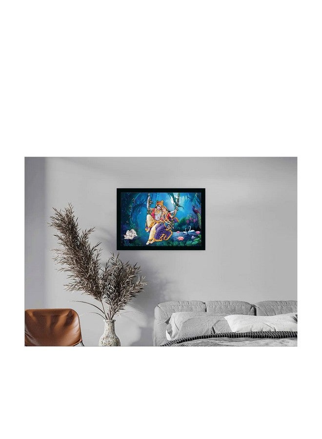 Dharvika Innovations Dharvika Innovations Beautiful radha krishna photo frame big size home decoration with sparkle coated lamination (14x20 Inch) Black frame - 1829 (Design 15) - Image 3
