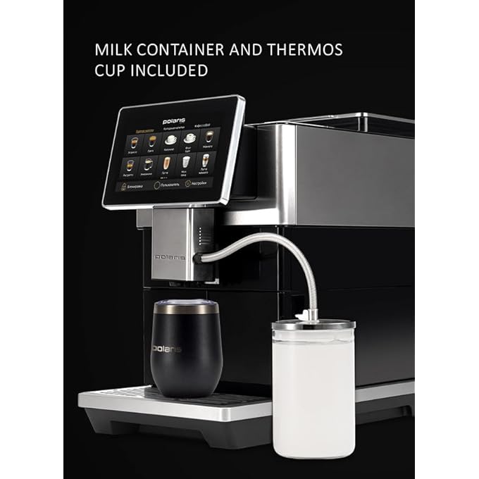 Polaris Pacm 2081Ac Smart Coffee Machine  40 Auto Programs Incl Cold  Hot Coffee To Go  ProfiCream Milk  WiFi App Control  20 Bar Italian Pump  6 User Profiles  Milk Container  Thermos - Image 4