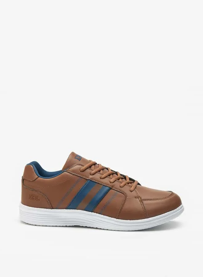 LBL by Shoexpress Men Stripe Detail Lace-Up Low Ankle Sneakers