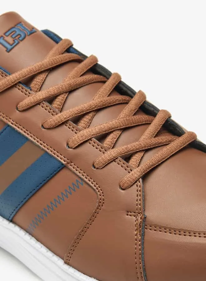 LBL by Shoexpress Men Stripe Detail Lace-Up Low Ankle Sneakers