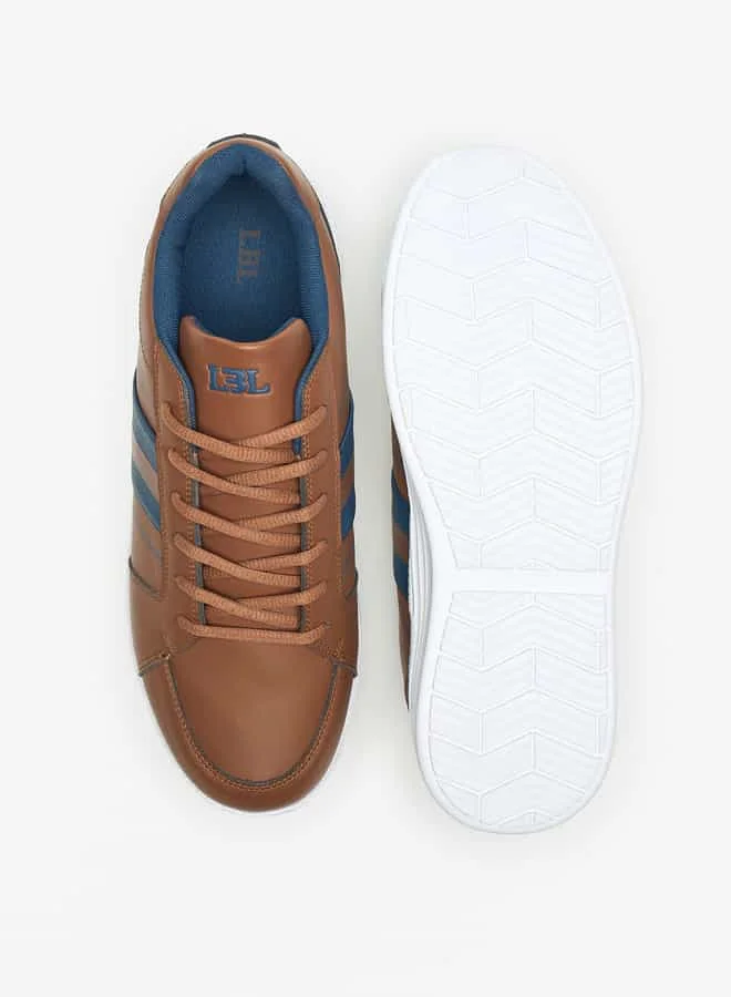 LBL by Shoexpress Men Stripe Detail Lace-Up Low Ankle Sneakers