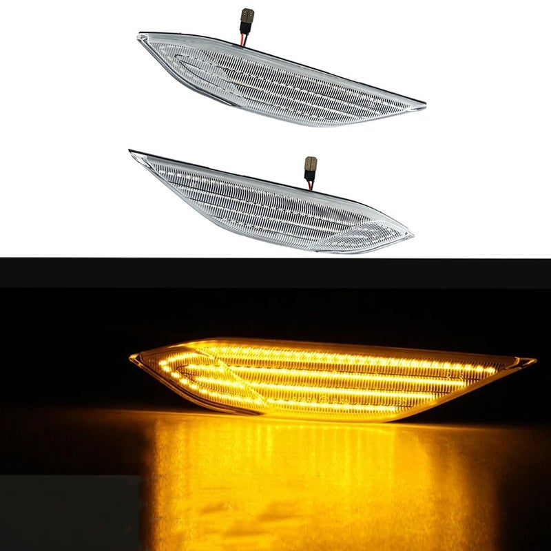 TOTMOX LED Side Marker Light Turn Signal Blinker Lamp Compatibe with Porsche Cayenne 958 92A 2011201499163115502 99163115602Clear