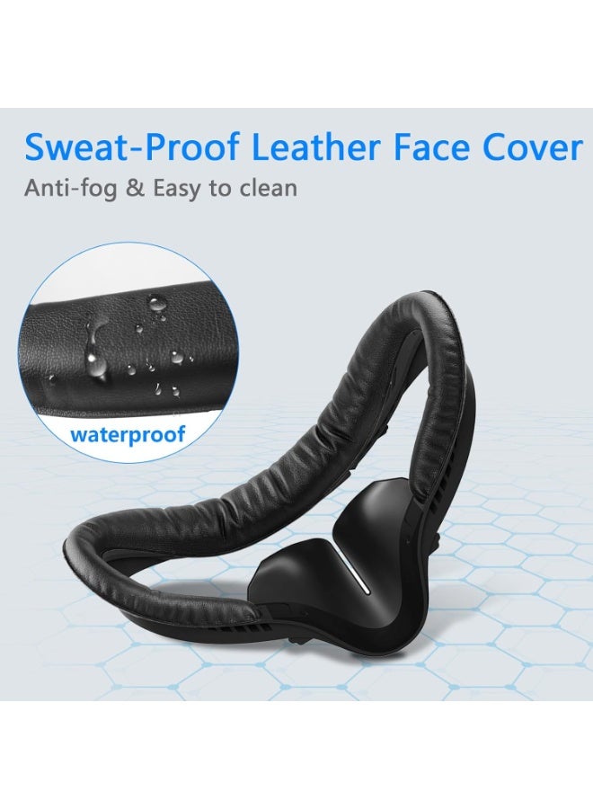 Compatible with Oculus Quest 2 Face Bracket Replacement,VR PU Leather Face Pad Protective for Meta Quest 2,Sweat-Proof Comfortable Face Cover Cushion VR Accessories - Image 2