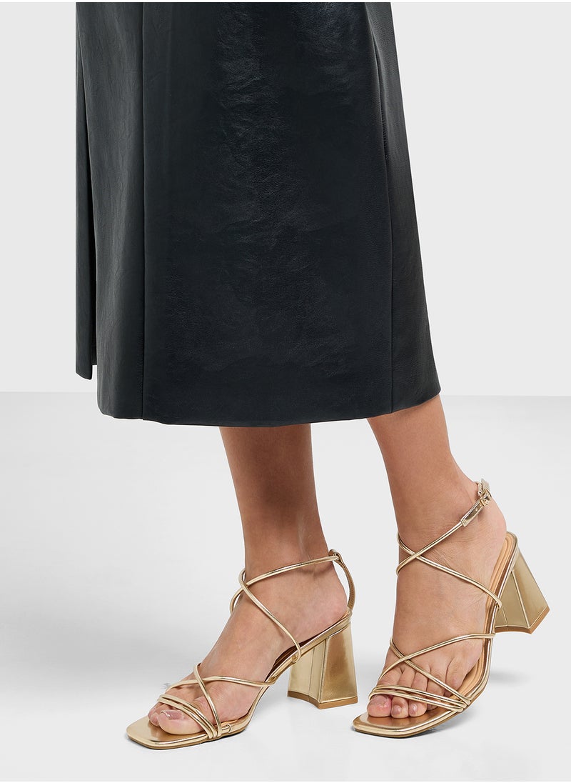 Truffle - Flaire Block Heel Multi Strap Ankle Strap Block Heel Sandal - Image 1