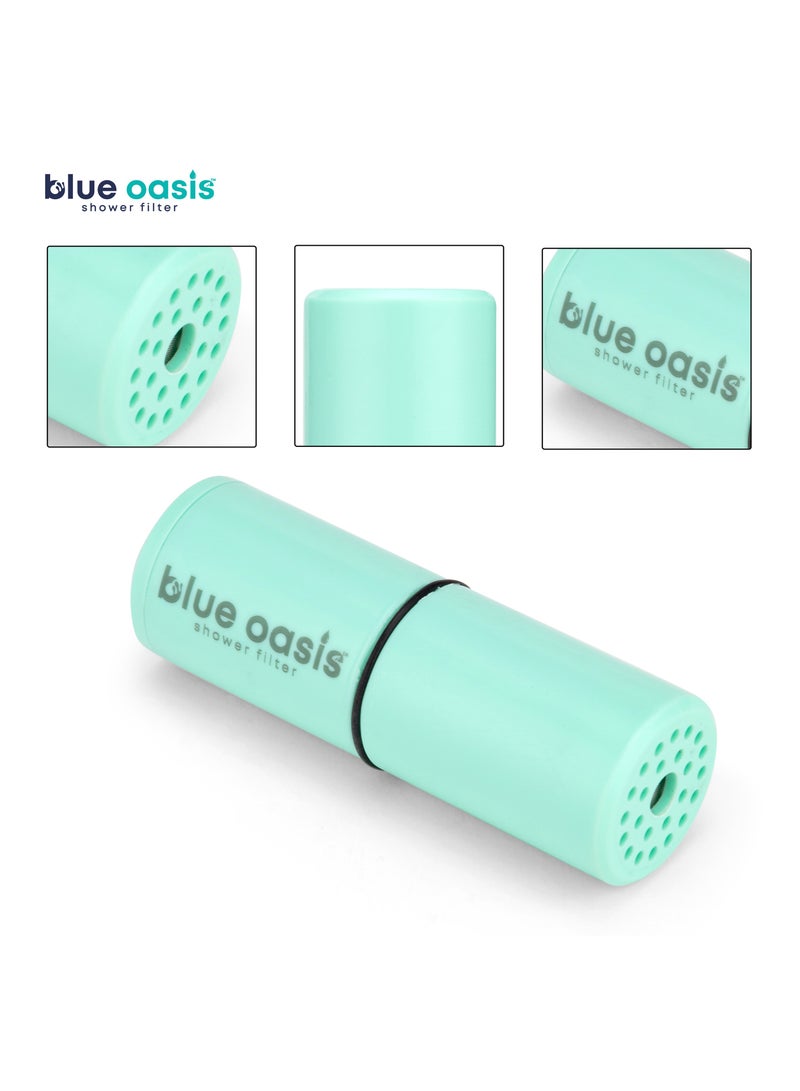  بلو أواسيس خرطوشة فلتر دش الواحة الزرقاء | ترشيح متقدم على ١٢ مرحلة لبشرة وشعر أكثر صحة | يزيل ٩٩% من معادن الكلور الثقيلة | خرطوشة استبدال فلتر الدش | تيفاني بلو - Image 2