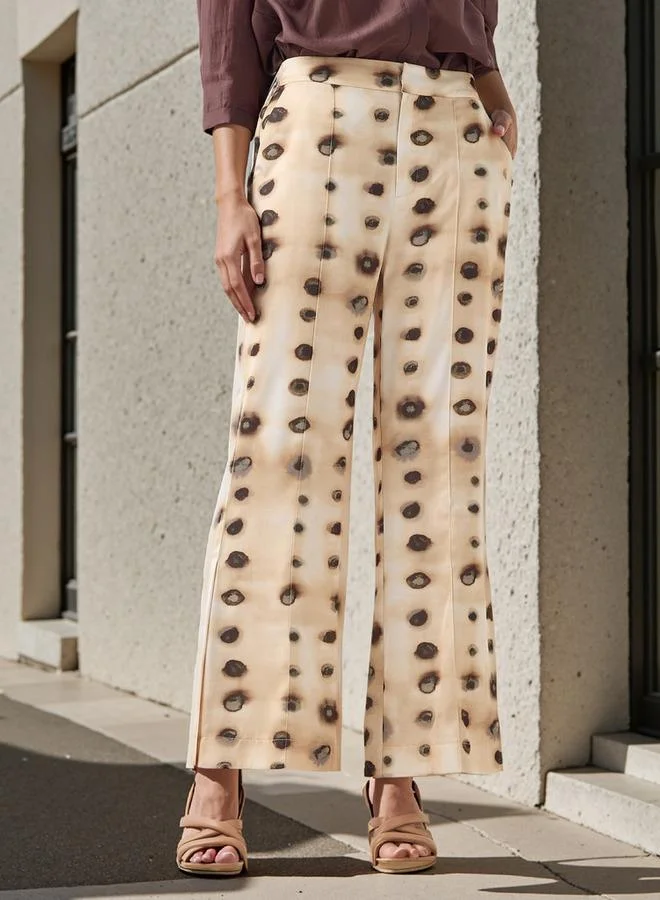 ايكونيك بنطلون واسع بطبعة أيقونية شاملة