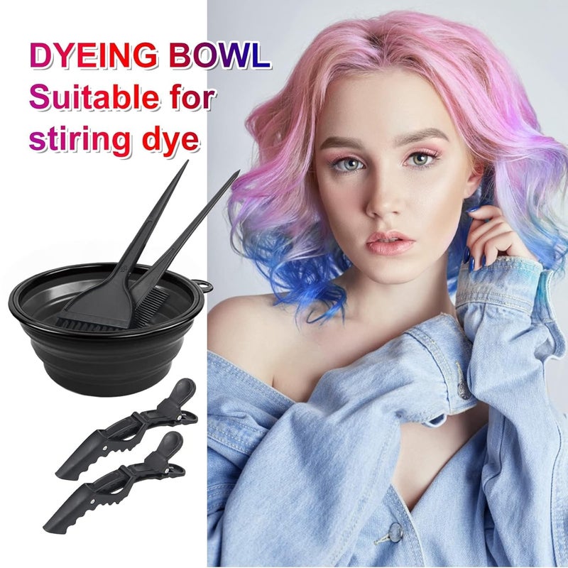 Mf ® 5Pcs Professional Salon Hair Coloring Dyeing Kit, Hair Bleach Dit Hair Coloring Products with Hair Dye Brush, Hair Color Bowl, Hair Clips. - Image 1