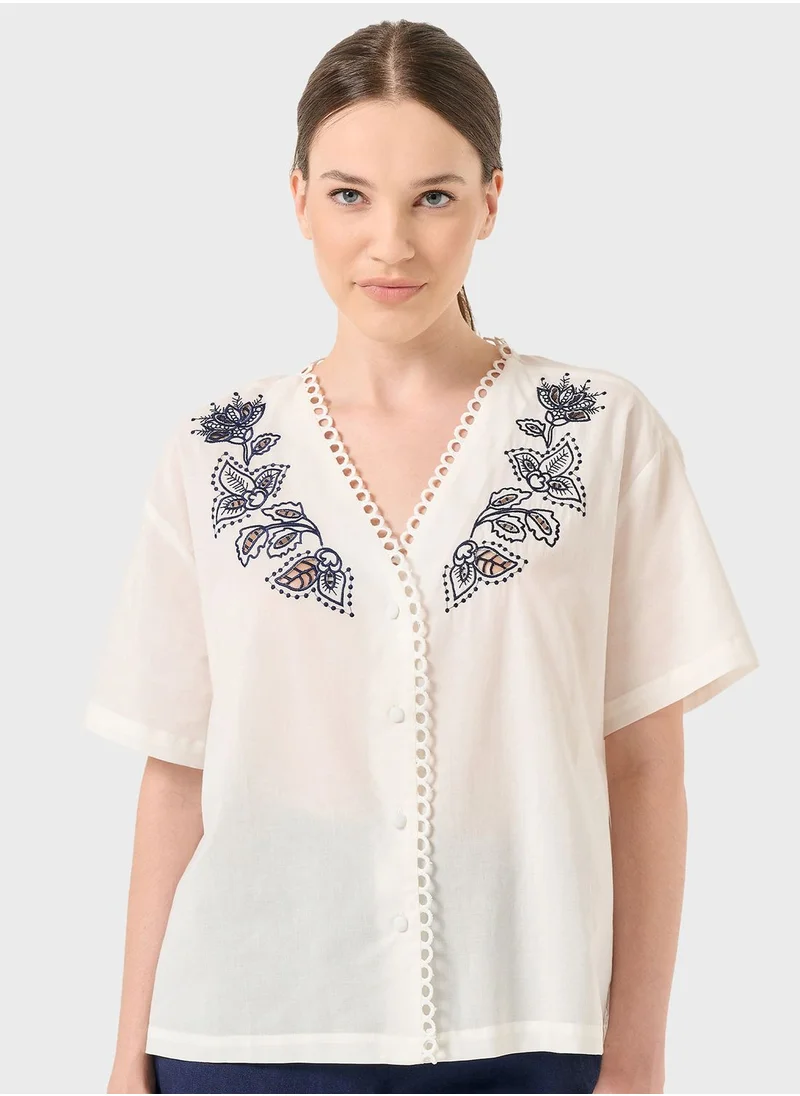 جيمي كي Printed Button Down Shirt