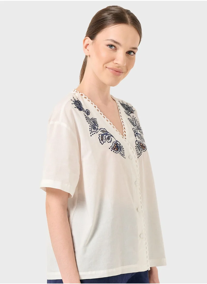 جيمي كي Printed Button Down Shirt