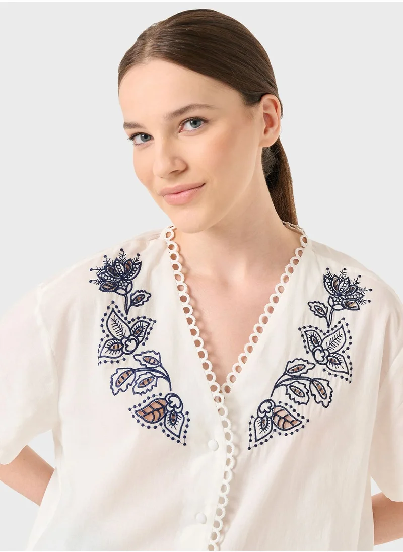 جيمي كي Printed Button Down Shirt