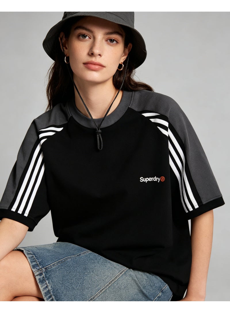 سوبر دراي Superdry street skateboard wind shoulder striped round neck T-shirt loose versatile short-sleeved shirt - Image 1