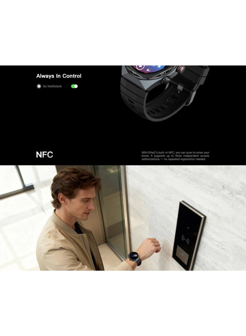 Kieslect Elite2 Ai Smart Watch for Men, LTPO 2.0 AMOLED Display, 1.46 Inch - Black - Image 4