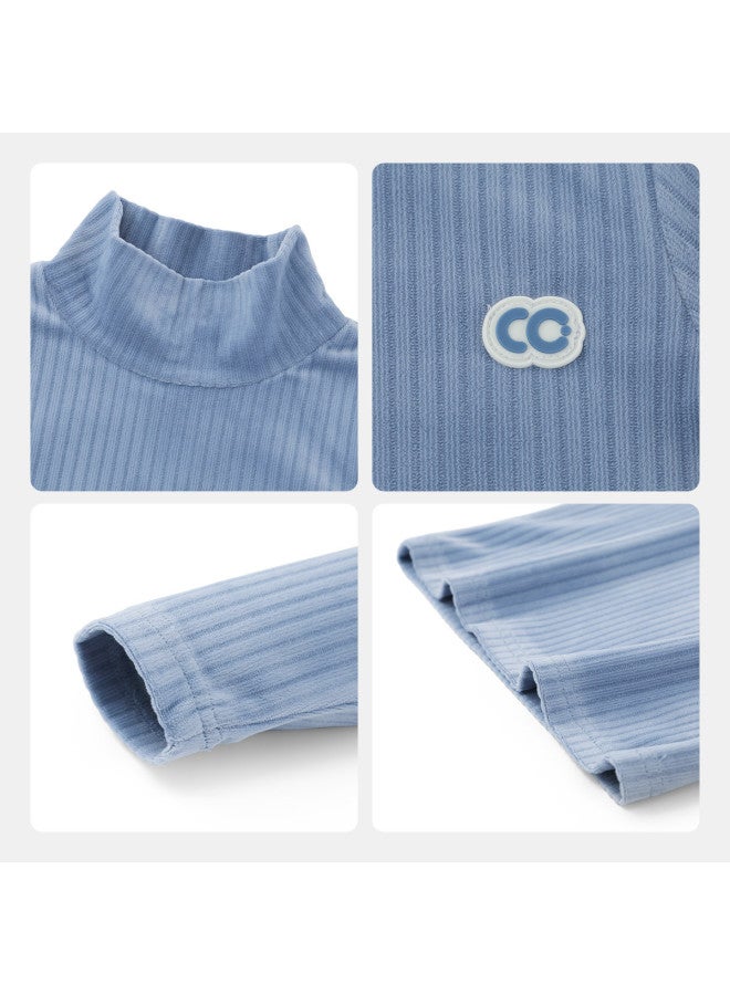 Antibacterial] Boys' Base Layer Shirt Thickened Autumn Winter Style Baby High Neck T-shirt Children 25 New Style Warm Girls' - Image 5