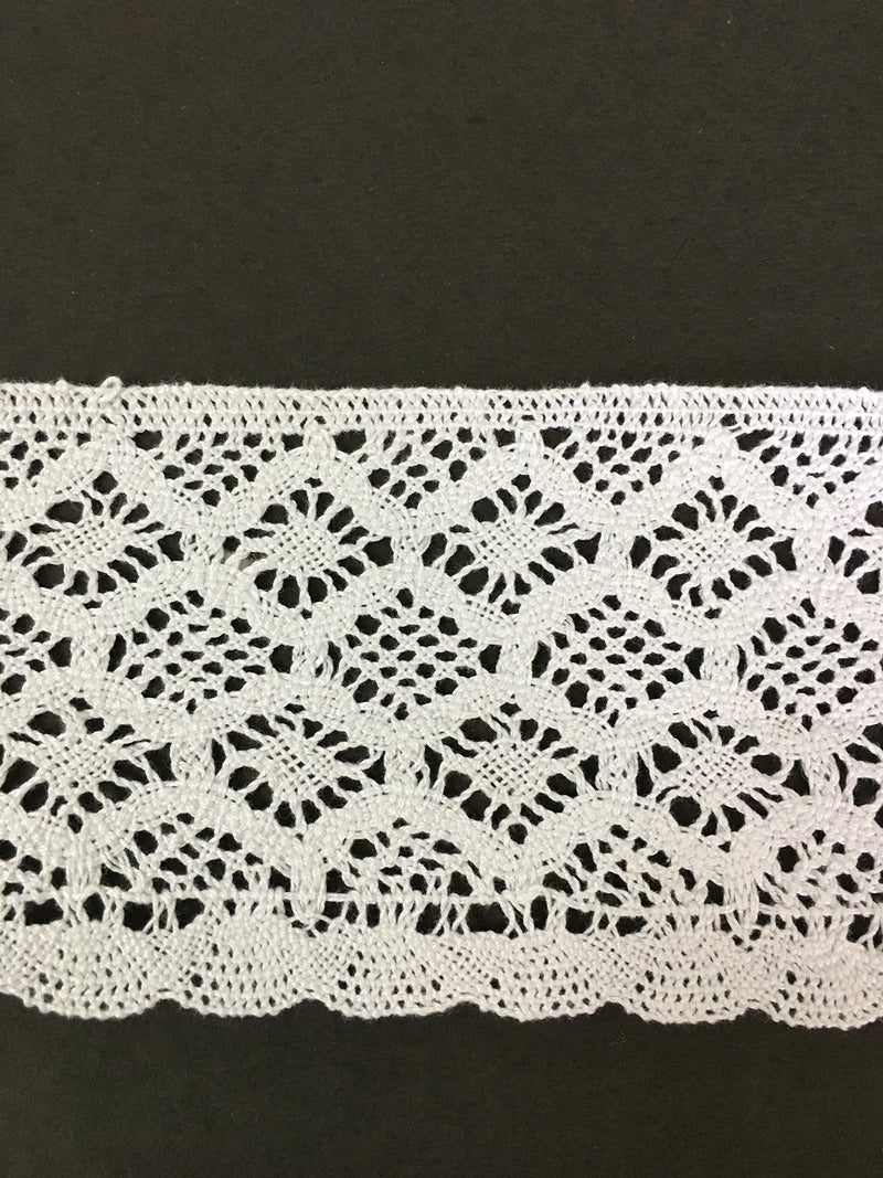DaSync SYNC Very Broad White Crochet 8 cm croshia crosia Lace and Border Material for Trims latkan Hanging jhallar Tassel Embroidered Applique Fabric Sewing Supplies Cotton Work 9 metre - Image 4