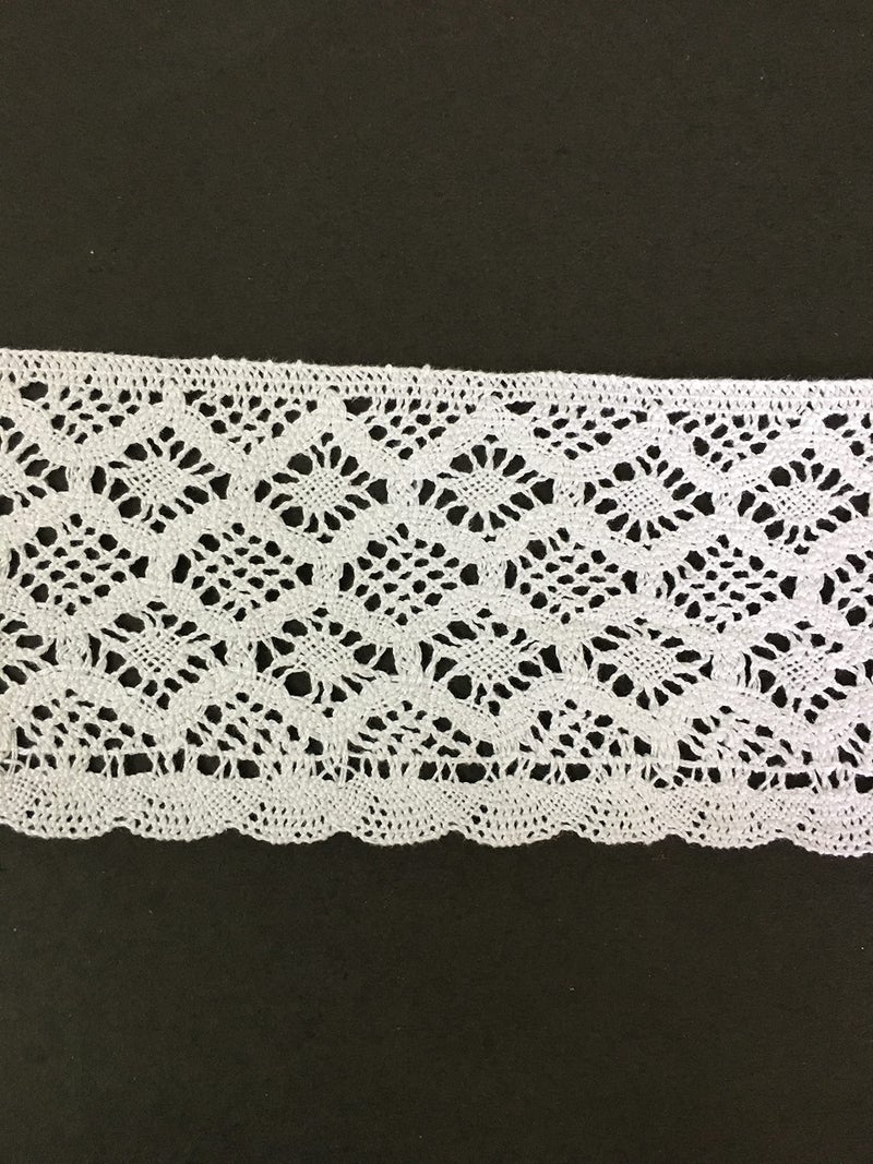 DaSync SYNC Very Broad White Crochet 8 cm croshia crosia Lace and Border Material for Trims latkan Hanging jhallar Tassel Embroidered Applique Fabric Sewing Supplies Cotton Work 9 metre - Image 3