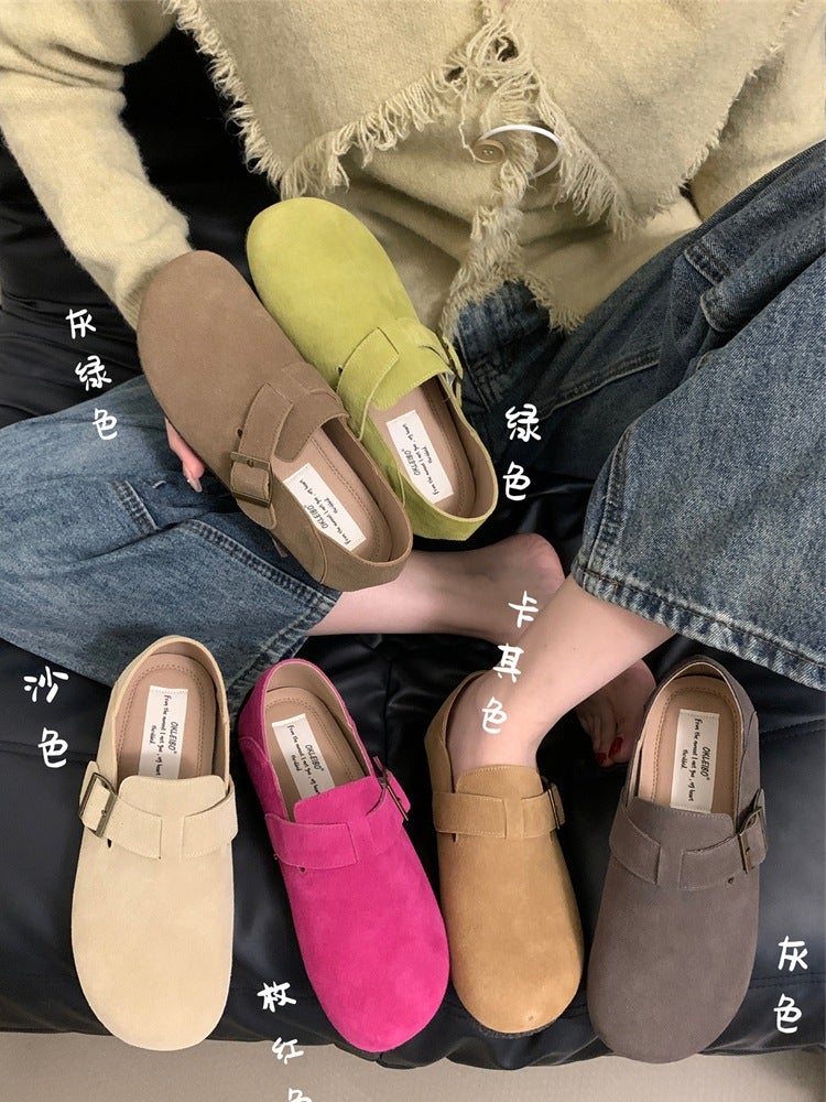 Sanxi'S Same Autumn Genuine Leather All-Inclusive Birkenstock Shoes Thick-Soled Fishing Birkenstock Shoes Slip-On Leather Shoes - Image 3
