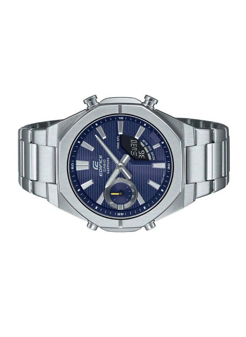 CASIO ساعة أنالوج-ديجيتال EDIFICE ECB-S10D-2ADF، 48 مم قرص أزرق، علبة وسوار من الفولاذ المقاوم للصدأ، بلوتوث، 100 م مقاومة للماء - Image 3