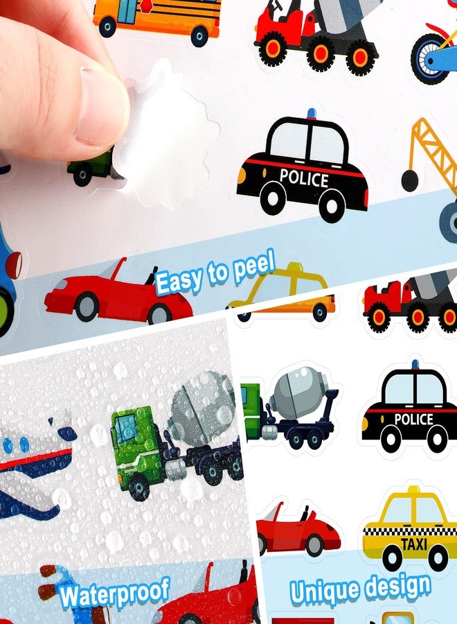 Harloon 500 Pcs Transportation Sticker Car Bus Truck Airplane Ship Thick Gel Cling Truck Transportation Vehicle Sticker for Toddler Kid Teaching School Home Party Supplies - Image 3