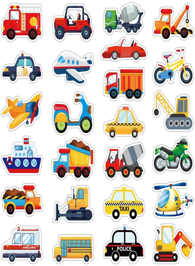 Harloon 500 Pcs Transportation Sticker Car Bus Truck Airplane Ship Thick Gel Cling Truck Transportation Vehicle Sticker for Toddler Kid Teaching School Home Party Supplies - Image 1