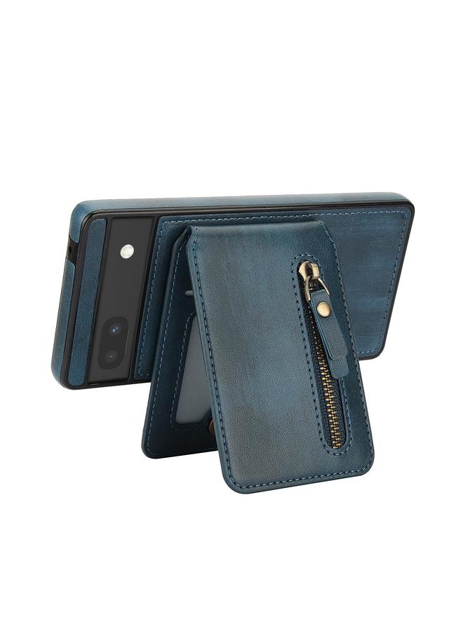 S-TOP Case For Google Pixel 6 Zipper Wallet Split MagSafe Leather Back Phone Case - Image 3
