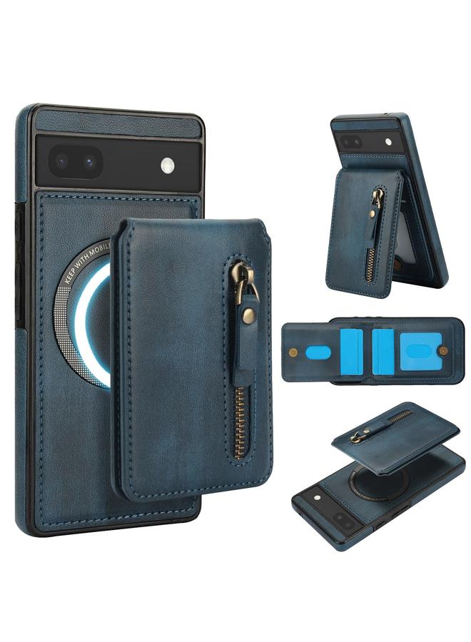 S-TOP Case For Google Pixel 6 Zipper Wallet Split MagSafe Leather Back Phone Case - Image 1