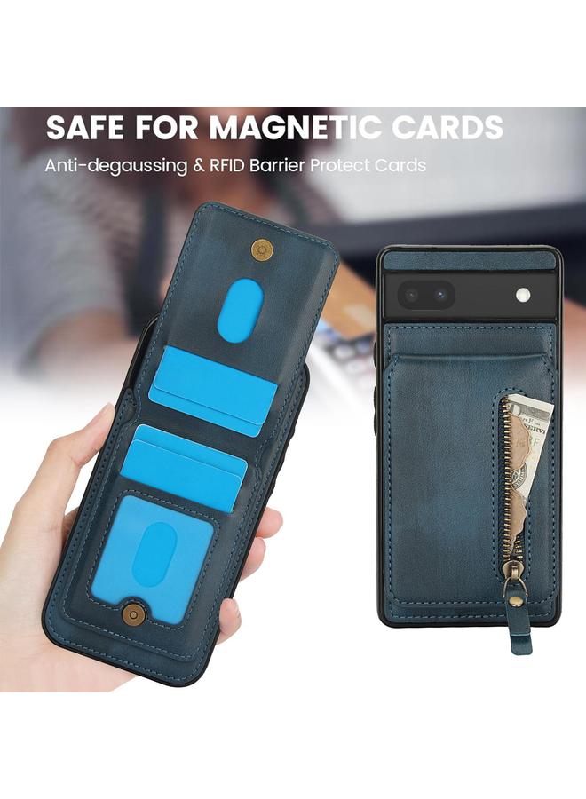 S-TOP Case For Google Pixel 6 Zipper Wallet Split MagSafe Leather Back Phone Case - Image 5