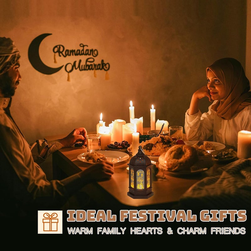 أضواء فوانيس رمضان، فوانيس زينة رمضان بأربعة ألوان، أضواء زينة عيد مبارك معلقة صغيرة LED للطاولة والمنزل والحديقة وحفل الزفاف وديكور المدفأة - Image 5