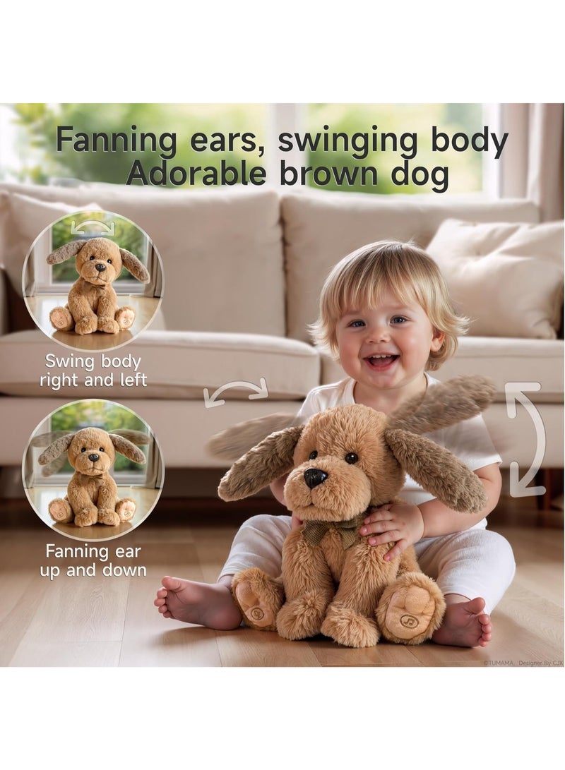 OR OR TU Electronic Plush Toy Dog for Kids, Soft Electronic Pets Puppy Fanning Ears Singing, Repeat What You Say Interactive Plush Toys Dog for Kids 3 4 5 6 7+ Years Old Girls Boys Gift - Image 3
