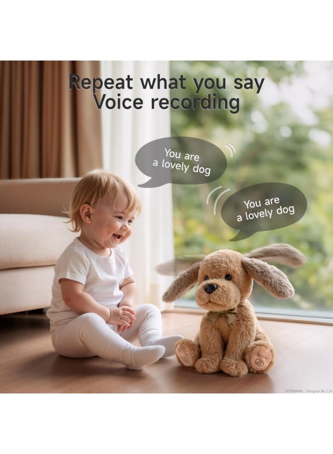 OR OR TU Electronic Plush Toy Dog for Kids, Soft Electronic Pets Puppy Fanning Ears Singing, Repeat What You Say Interactive Plush Toys Dog for Kids 3 4 5 6 7+ Years Old Girls Boys Gift - Image 4