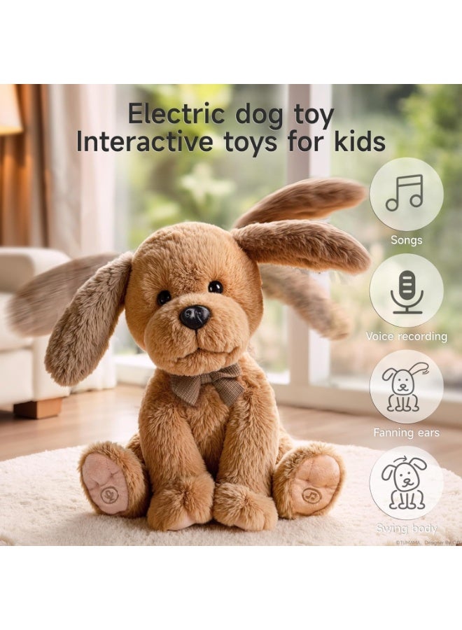 OR OR TU Electronic Plush Toy Dog for Kids, Soft Electronic Pets Puppy Fanning Ears Singing, Repeat What You Say Interactive Plush Toys Dog for Kids 3 4 5 6 7+ Years Old Girls Boys Gift - Image 2