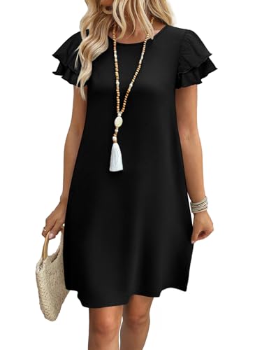 OFEEFAN Black Dress Womens Dresses 2026 Spring Summer Sundresses Boho Clothes Hawaiian Casual Elegant Classy Date Outfits L - Image 1
