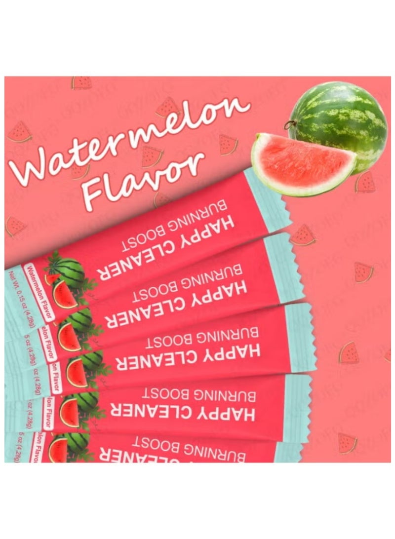 Day Wins Happy Cleaner Gut Health Superfoods Powder Single Pack Watermelon Flavor with Probiotic Prebiotic Plant-Based Fiber for Gut Balance Bloating Relief Vegan Sugar Free Drink Mix 14 Packets - Image 2