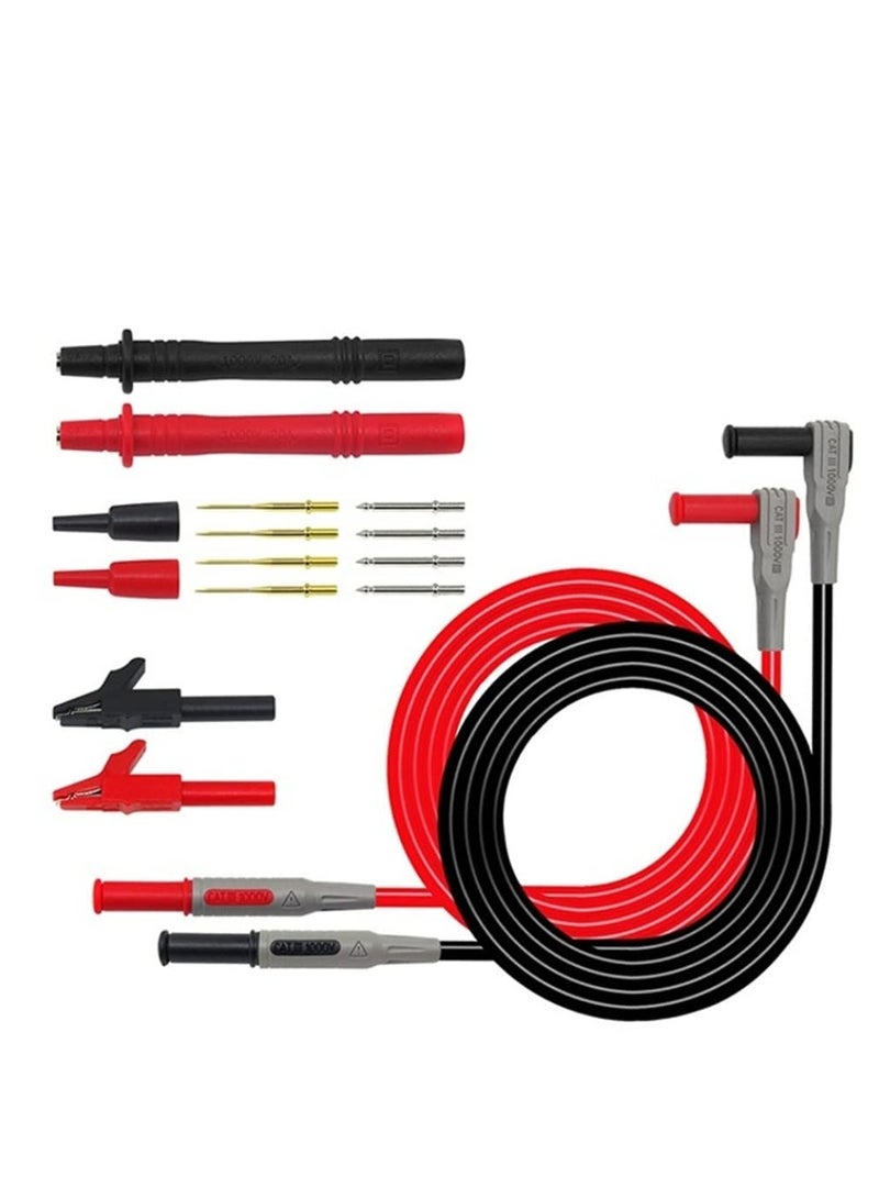 KASTWAVE Electronic Digital Multimeter Test Leads Kit, Crocodile Clips Replaceable Probe Tips Set Multifunctional Test Lead Wire Kit  - Image 1