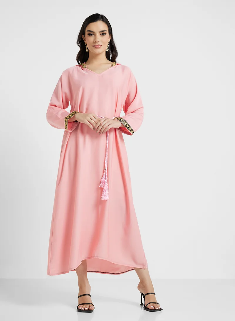 ARABIAN CLOSET Embroidered Hooded Abaya
