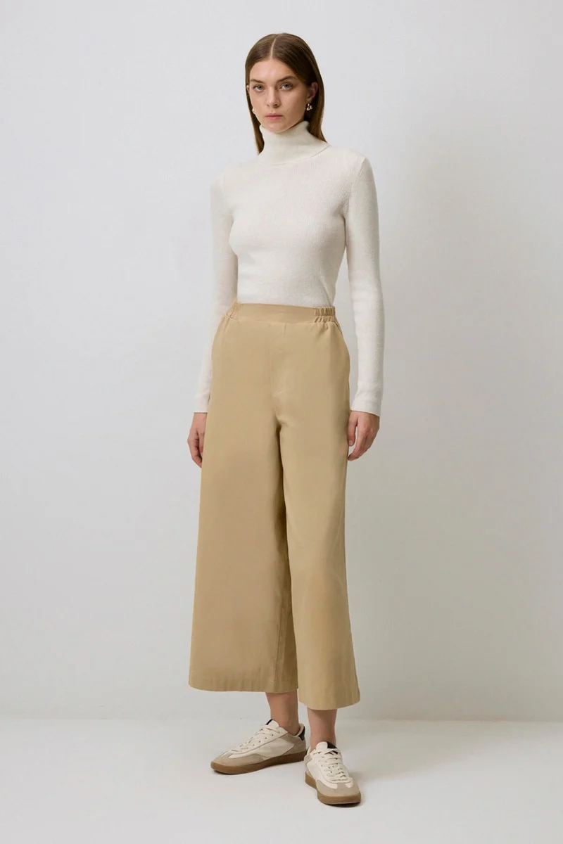 Touche Wide Leg Gabardine Trousers